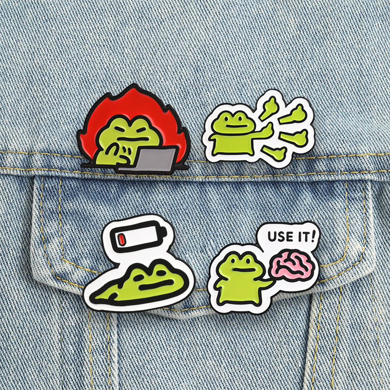 Kawaii Tech Accessories - Grappige Kikker Badges Leuke Cartoon Emaille