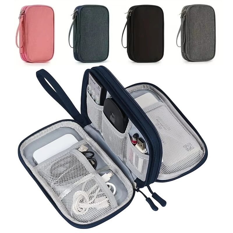 Tech Accessories Case - Waterdichte opbergtas voor datakabels, draagbare koffer,